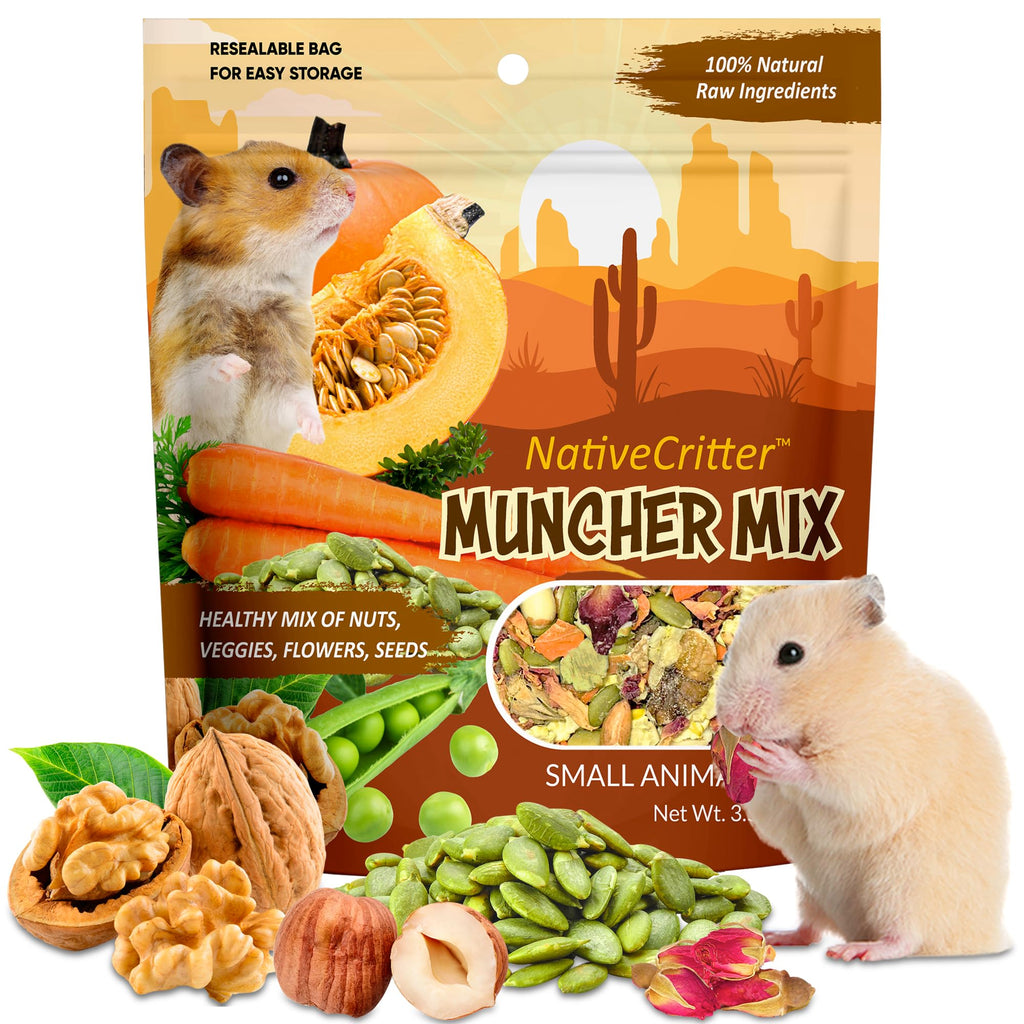 Exotic Nutrition Muncher Mix (3.5 oz) - Natural & Nutritional Treat for Hamsters, Gerbils, Rats, Degus, and Squirrels
