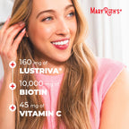 MaryRuth's Multivitamin + Hair Growth Gummies, Thicker Hair, 30 Servings | With Lustriva®, Biotin 10000mcg, B Vitamins, Formulated for Thicker Hair, Wrinkles, Fine Lines, Skin Care