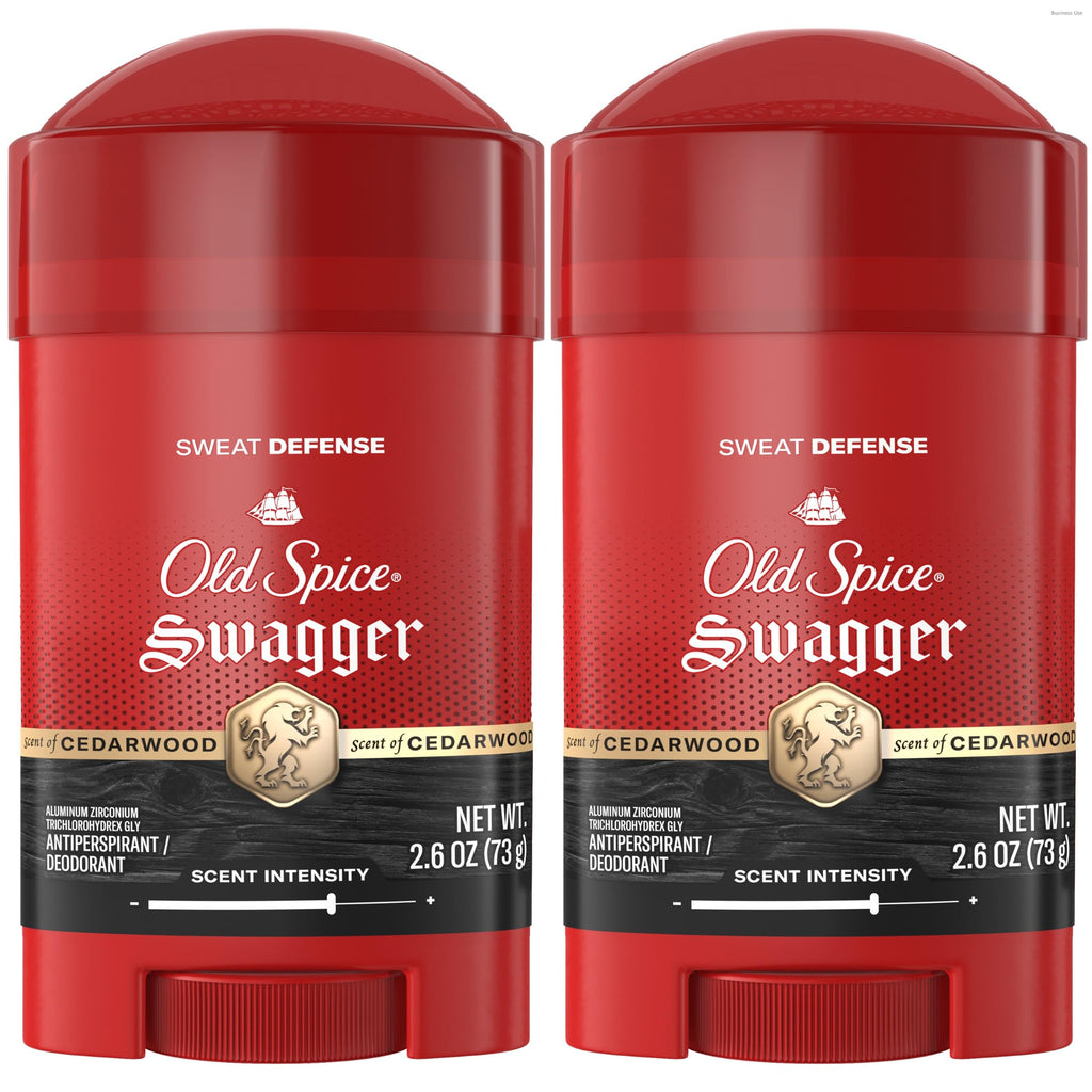 Old Spice Sweat Defense Antiperspirant & Deodorant for Men, 24/7 Ultimate Sweat Protection, Long Lasting Scent, Soft Solid, Swagger with Cedarwood Scent, 2.6 oz (Pack of 2)