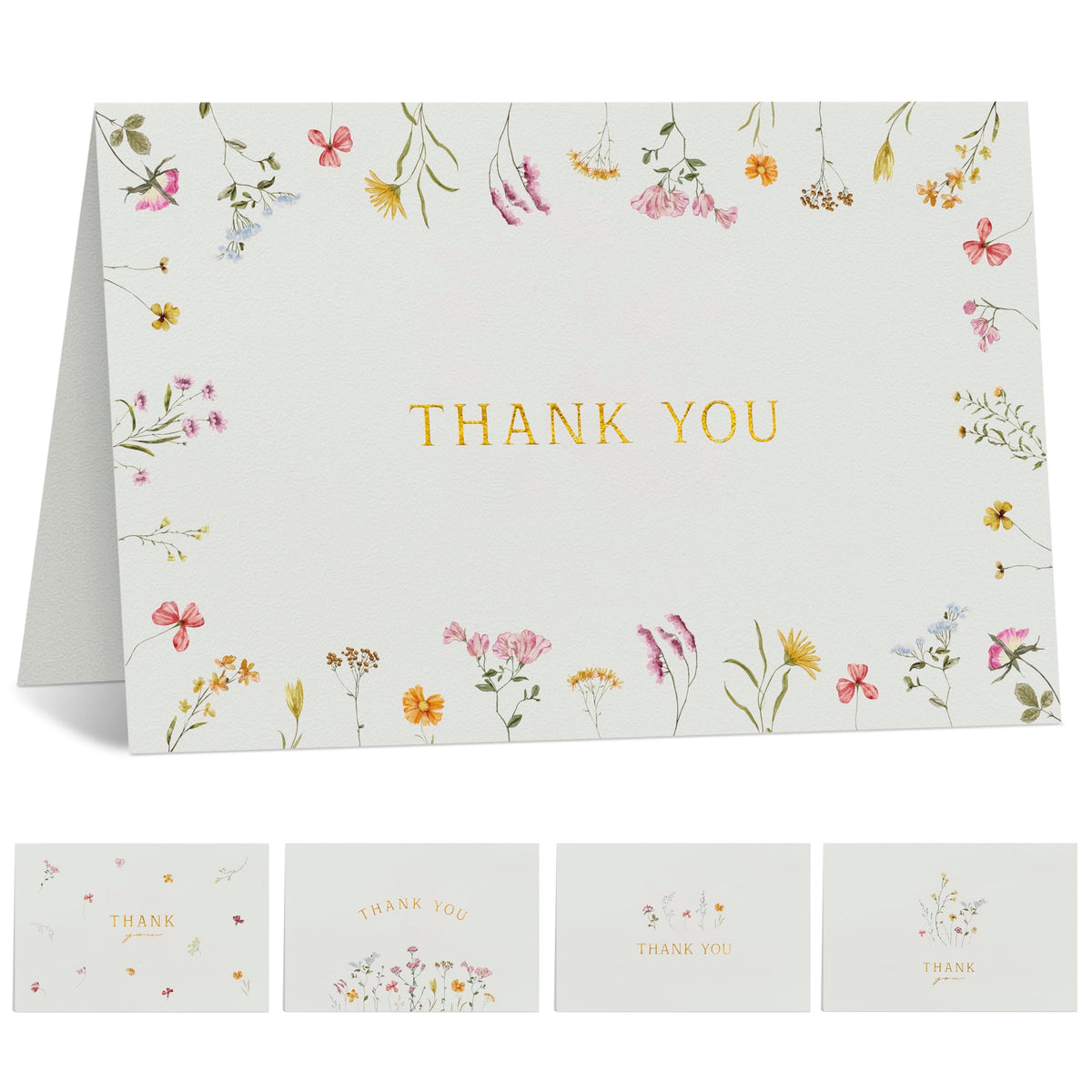 ZICOTO Beautiful Thank You Card Set With Envelopes and Stickers - Set of 20