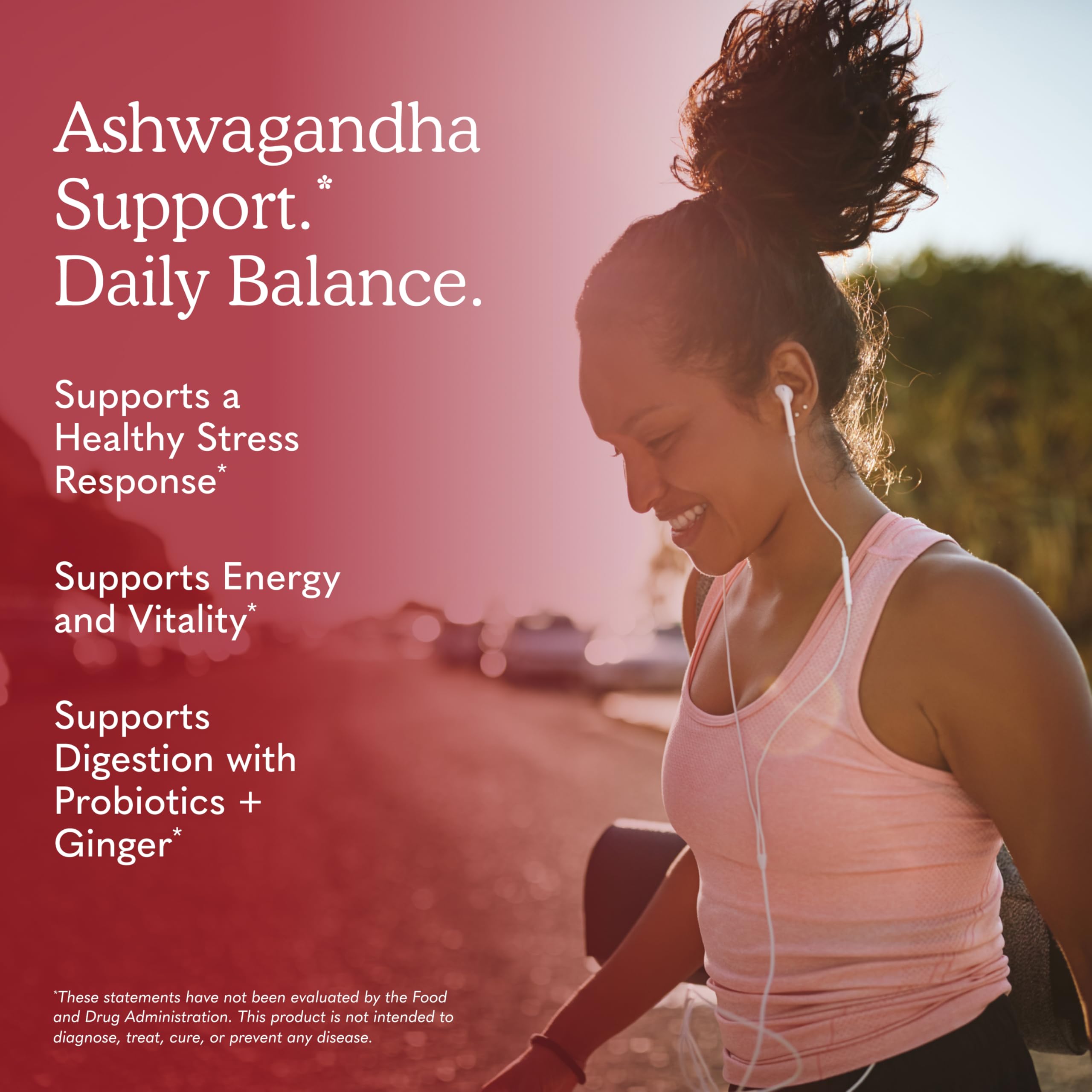 Garden of Life Organic Ashwagandha Supplement with Probiotics & Ginger - Stress, Mood & Energy Support, Vegan, Gluten Free, Non GMO, 2 Month Supply, 60 Tablets