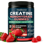 Health4All Creatine Monohydrate Gummies 5g for Men & Women, Creatine Gummy for Strength Energy & Muscle Growth Support Pre-Workout Supplement - Raspberry & Blueberry 120 Gummy