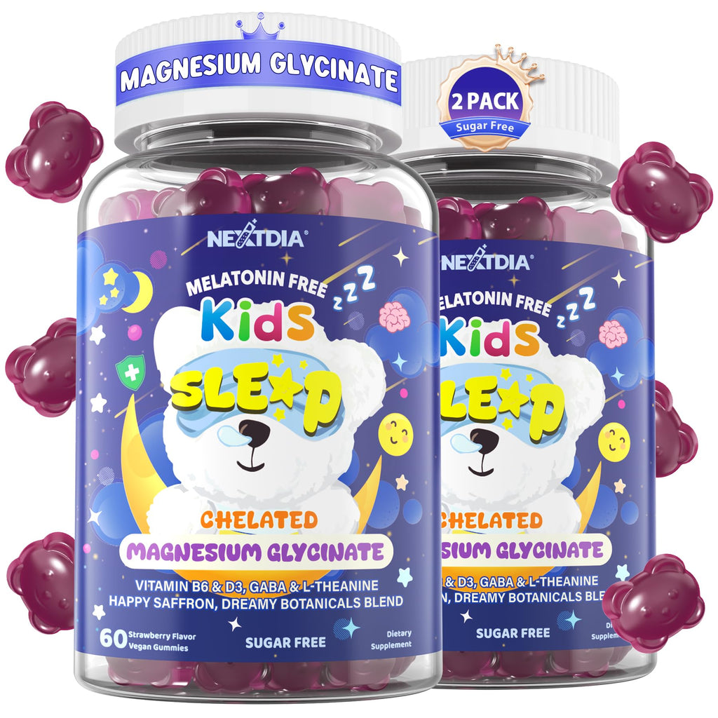 Kids Sleep Gummies Magnesium Glycinate D3 B6 Saffron No Melatonin Sleep Aid
