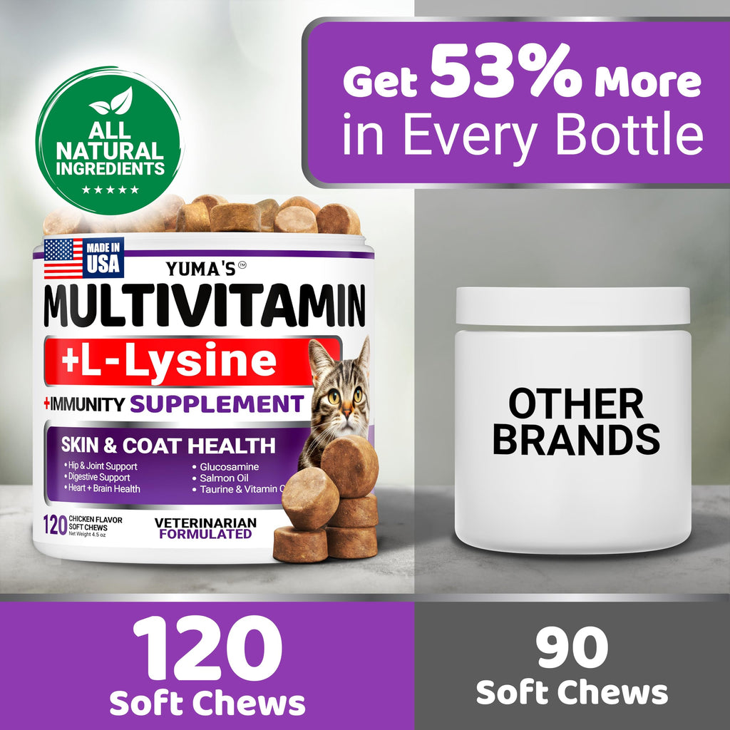 Cat Multivitamin Chews - Cat Vitamins and Supplements - Taurine & Lysine