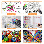 Peablce Art Markers Brush Pen Markers for Adult Coloring 32 Colored Pens