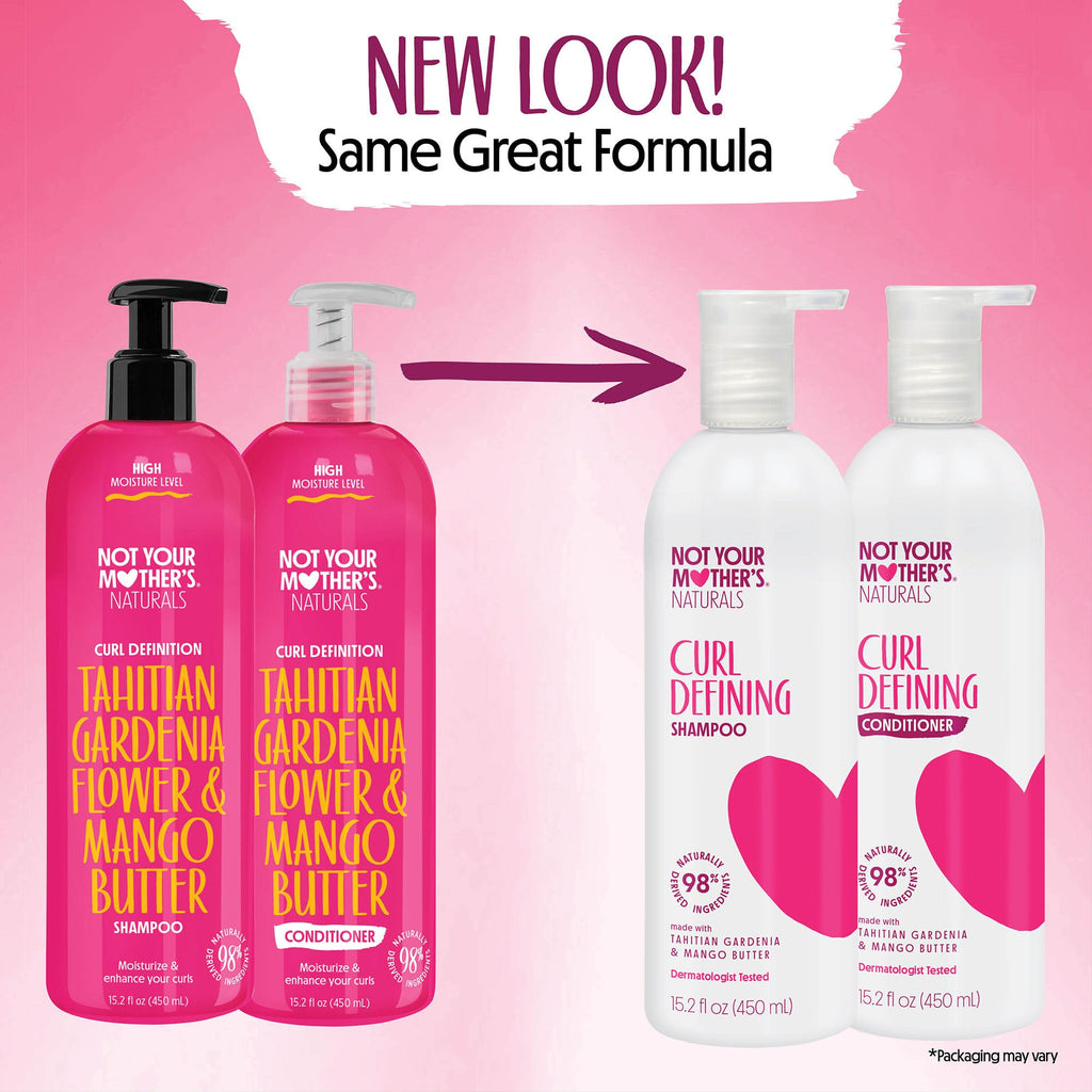 Not Your Mother's Naturals Curl Defining Shampoo and Conditioner | 15.2 fl oz Each - Tahitian Gardenia & Mango Butter - Suflate-Free Hair Products - For All Hair Types