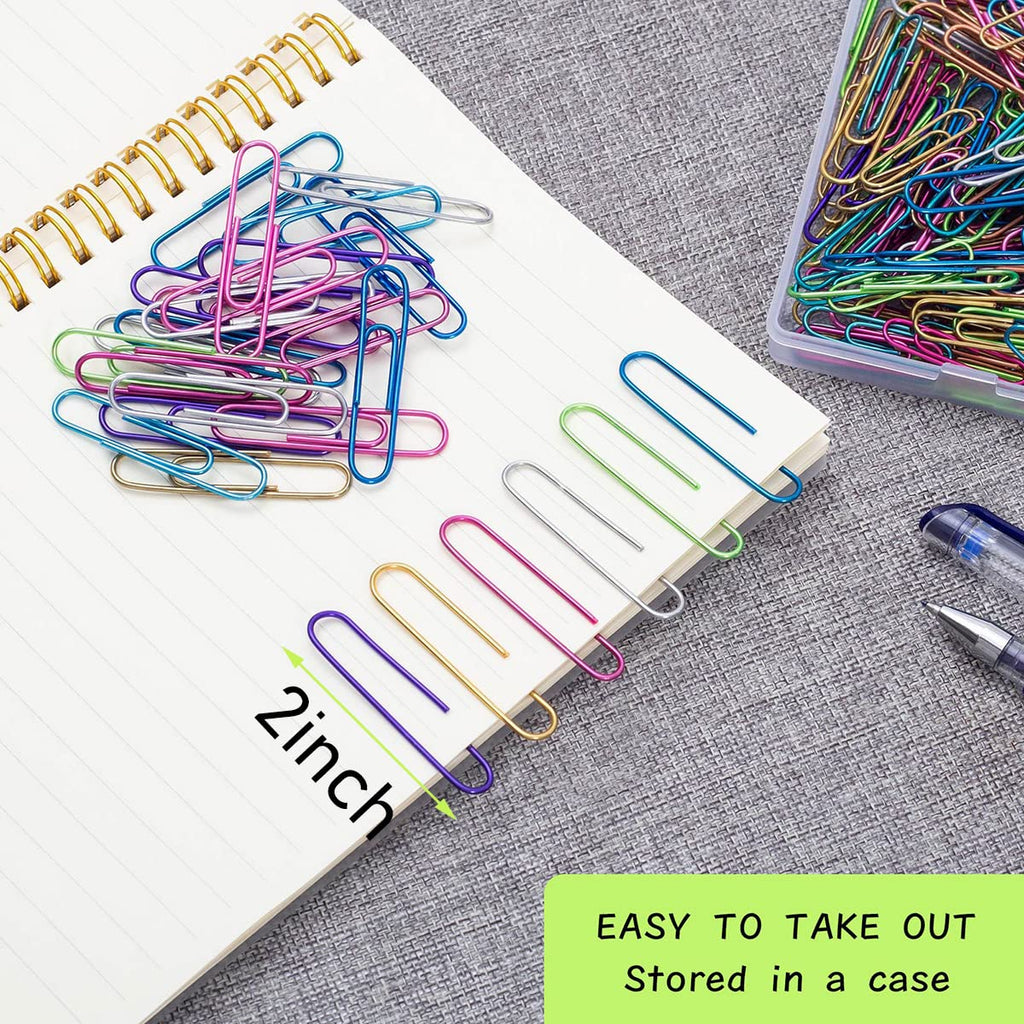 Jumbo Paper Clips, 150pcs 2 Inch Large Colored Paper Clip