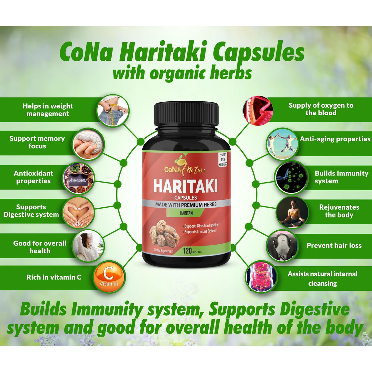 Organic India Haritaki Capsules 2250MG, Rejuvenation, Improving Digestion, Maintains Regularity | Non-GMO Vegan Gluten-Free Herbs and Supplements, 120 Caps