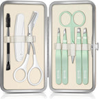 TsMADDTs Tweezers for Men, 8 in 1 Professional Eyebrow Tweezers Kit with Eyebrow Trimmer & Scissors, Razor, Brush, Skin Care Tools