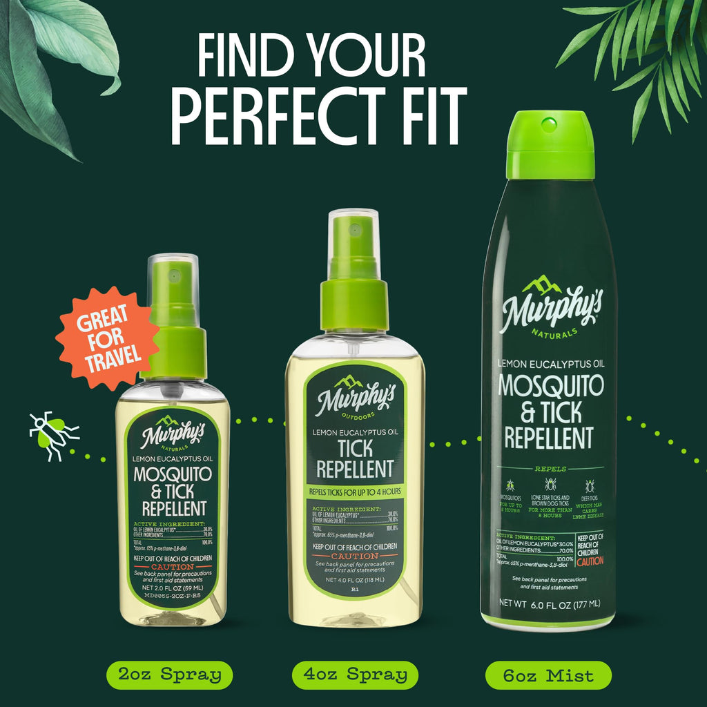 Murphy's Naturals Tick Repellent Spray, Plant-Based, 4 fl oz (Pack of 2)