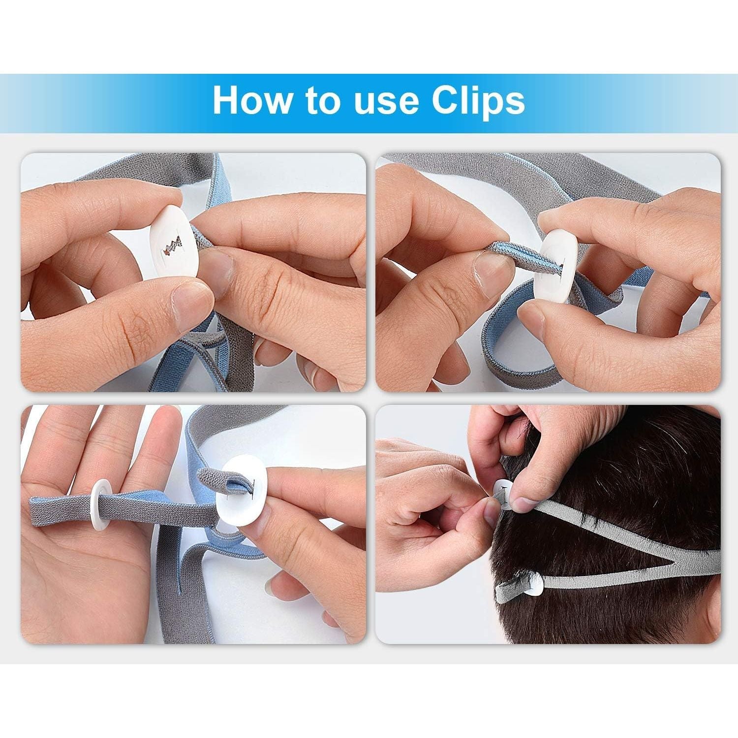 Buy now 3 Pack Headgear Compatible with P10 Nasal Pillow Mask Straps Included 3 Super Elastic Straps and 6 Adjustment Clips(Grey) at indiglob india