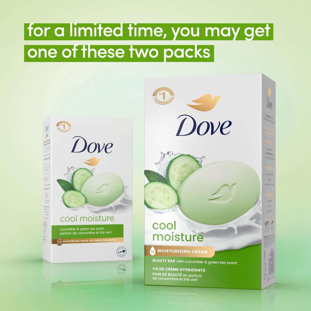 Buy now Dove Beauty Bar Soap Cool Moisture Cucumber & Green Tea Scent, 6 Bars for Refreshed Skin, Leaves Skin Refreshed 3.75 oz at indiglob india