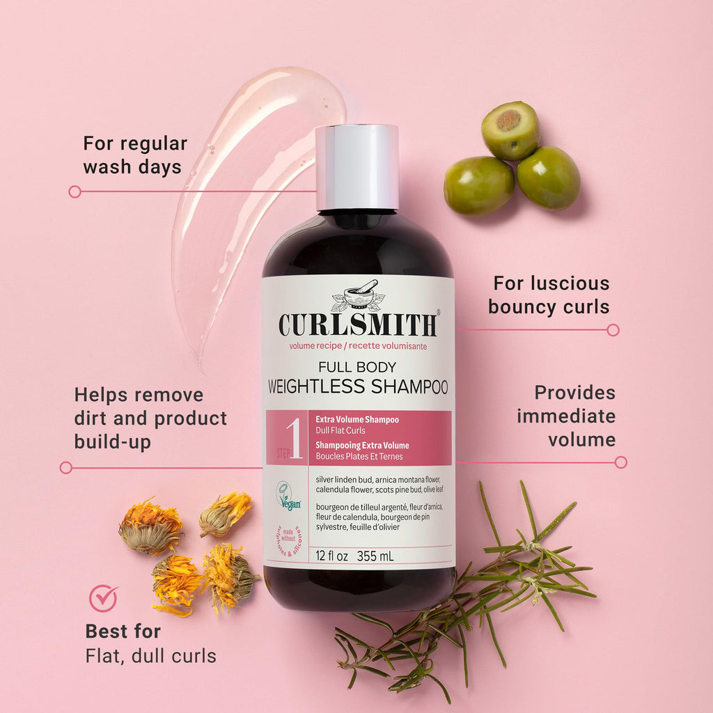 CURLSMITH Full Body Weightless Volumizing Shampoo for Curly Hair (12 oz)