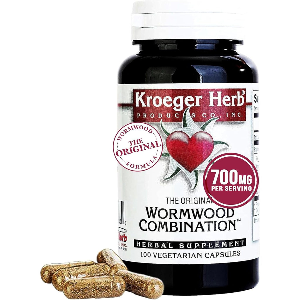 Buy now Kroeger Herb Products, Wormwood Herb, Black Walnut, Clove, Quassia, Worm Wood Detox Cleanse - Vegetarian Capsules, Non-GMO, Gluten Free, No Preservatives or Fillers - 100 Capsules, Made in USA at indiglob india