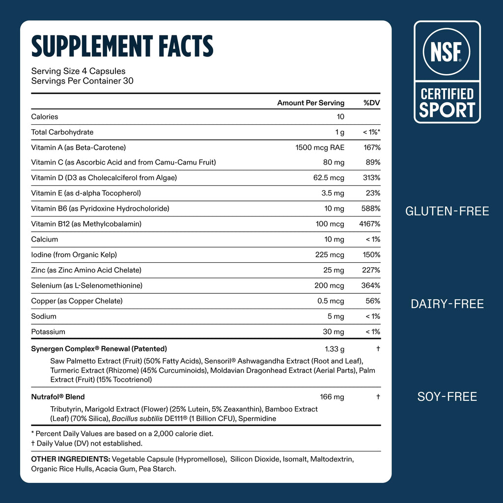 Nutrafol Men 50+ Hair Growth Supplements, Age 50+, 1-Month Bottle | #1 Dermatologist-Recommended Hair Growth Supplement Brand, Clinically Tested for Visibly Thicker Hair and Scalp Coverage