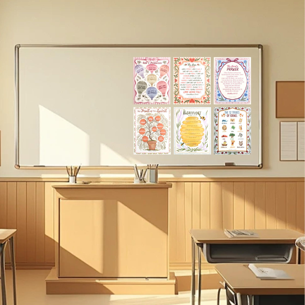 Mr. Pen- Bible Posters, 15pc, Hand Drawn, 14x11 inch, Laminated