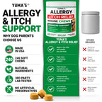 Dog Allergy Chews for Itchy Skin - 240 Treats - Anti-Itch Immune Relief
