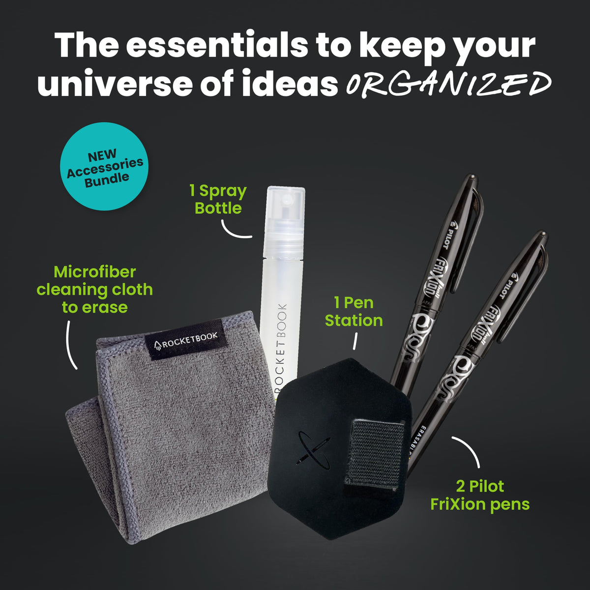 Rocketbook Accessory Kit, Compatible with Rocketbook Notebooks & Planners