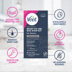 VEET Ready-To-Use Waxing Kit For Women | Wax Strips For Body Hair Removal, Wax Kit For Ingrown Hair Treatment, Personal Care Product, Hair Remover | 40ct Waxing Strips, 4ct Body Wipes