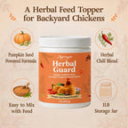 1 lb Chicken Dewormer Powder Chili Mix with Flock Care & Armor Support, Natural Poultry Supplement for Chickens, Chicken Wormer Feed Additive with Chili Pepper & Herb, for Laying Hens & Duck