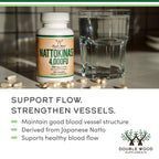Nattokinase 2,000 FU, Cardiovascular + Blood Pressure Support, 120 Capsules | Blood Flow + Circulation Support, Fibrinolytic Enzyme, Nattokinase Supplement, Two Capsules for 4000 FU, Third-Party Tested