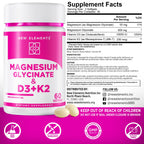 Magnesium Glycinate 500mg with High-Potency Vitamin D3 10,000 IU & Vitamin K2 200mcg | Enhanced with Coconut Oil for Optimal Absorption | Non-GMO, Gluten-Free, Sugar-Free Softgels (60 softgels)