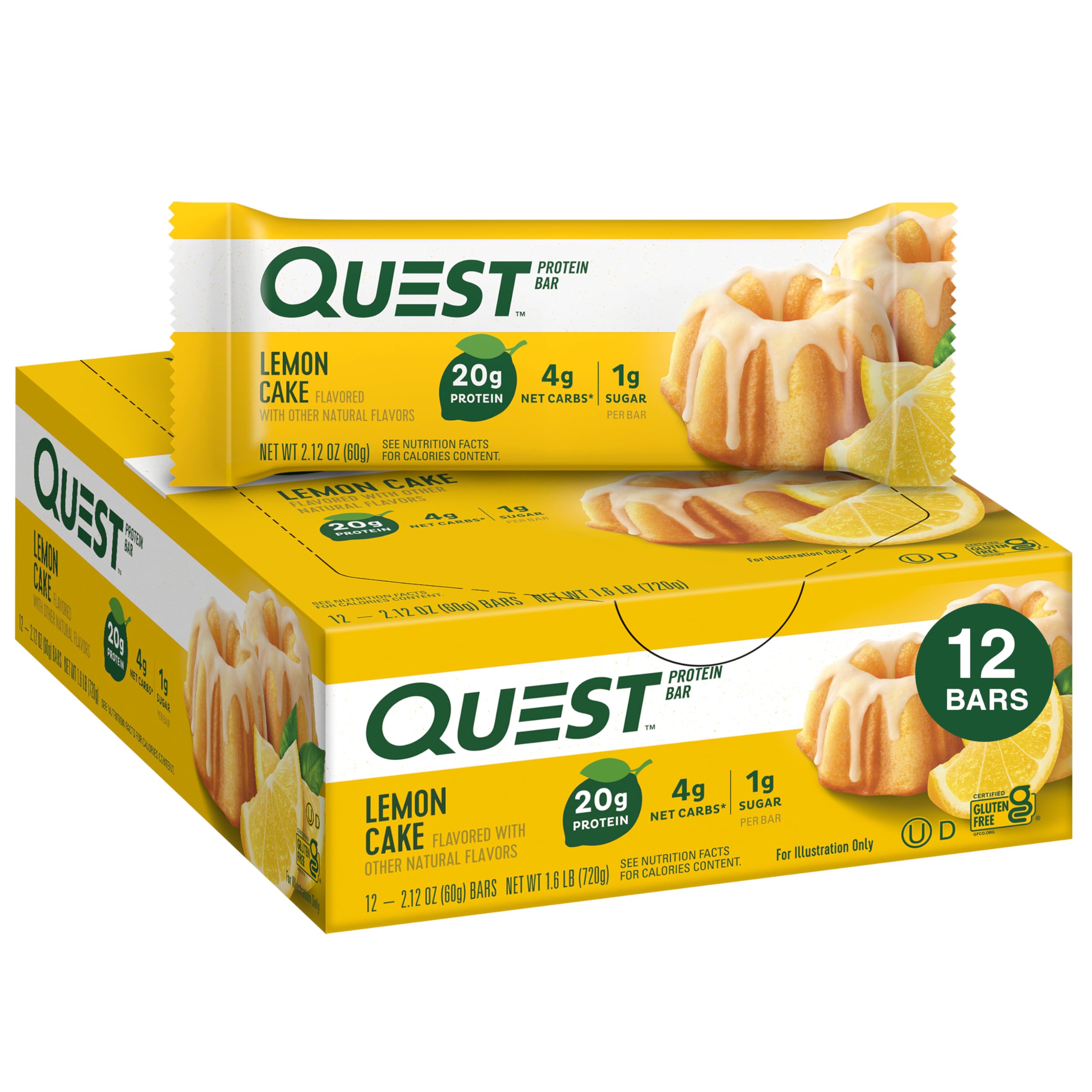 Buy now Quest Nutrition Chocolate Brownie Protein Bar, 20g Protein, 1g Sugar, 4g Net Carb, High Fiber, Gluten Free, 12 Count at indiglob india