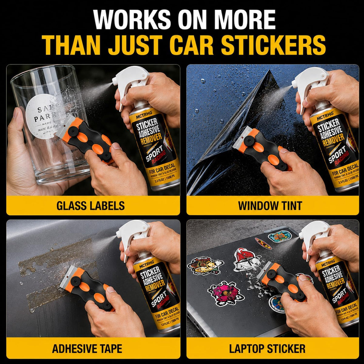 Adhesive Sticker Remover for Removing Car Decal, Window Tint, Glue Residue