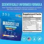 MAGICRELAX 8-in-1 Magnesium Glycinate Calm Powder Drink Mix Cortisol Reducer Supplement for Stress Mood & Sleep aid with KSM-66 Ashwagandha Saffron GABA L-Theanine Sugar Free Raspberry Lemon
