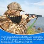 8 Round Tactical Shotgun Shell Holder, 12/20 Gauge Ammo Shotgun Buttstock Shell Holder, Shotgun Accessories for Hunting