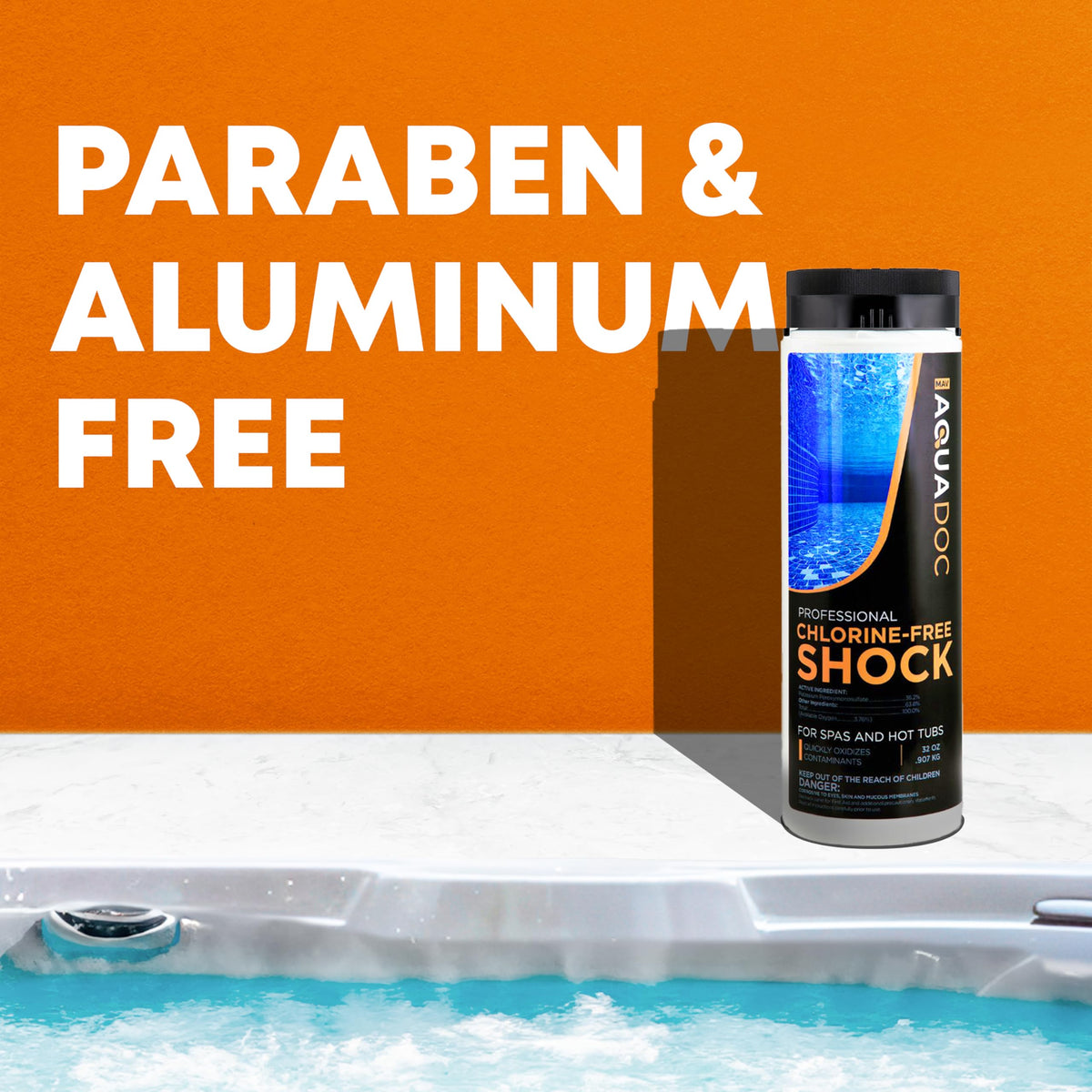 AquaDoc Non Chlorine Hot Tub Shock - Enhanced Spa Oxidizer - 32oz