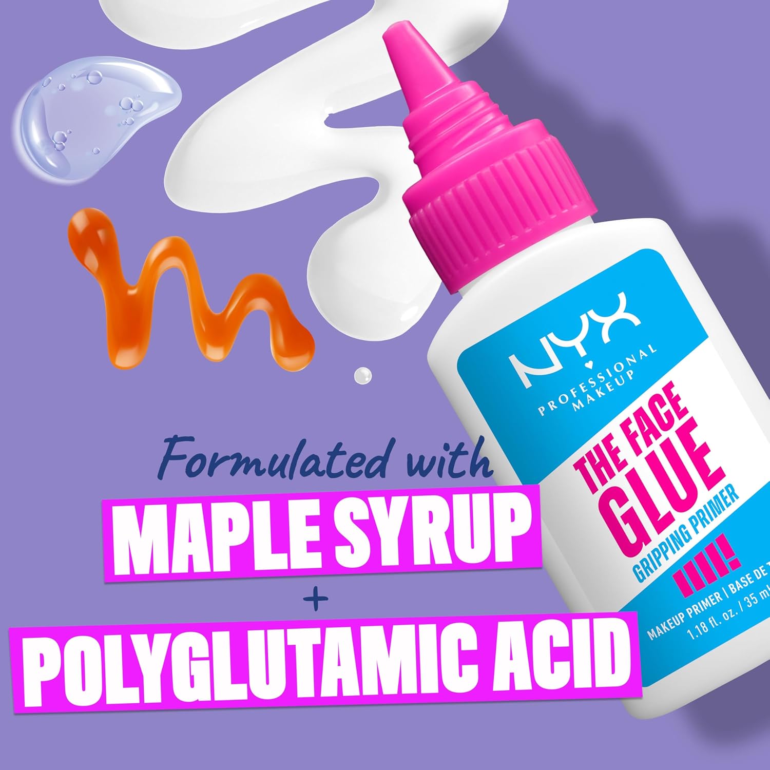 Buy now NYX PROFESSIONAL MAKEUP The Face Glue Gripping Primer, Hydrating Makeup Primer with Up To 24HR Wear, Vegan & Cruelty Free at indiglob india