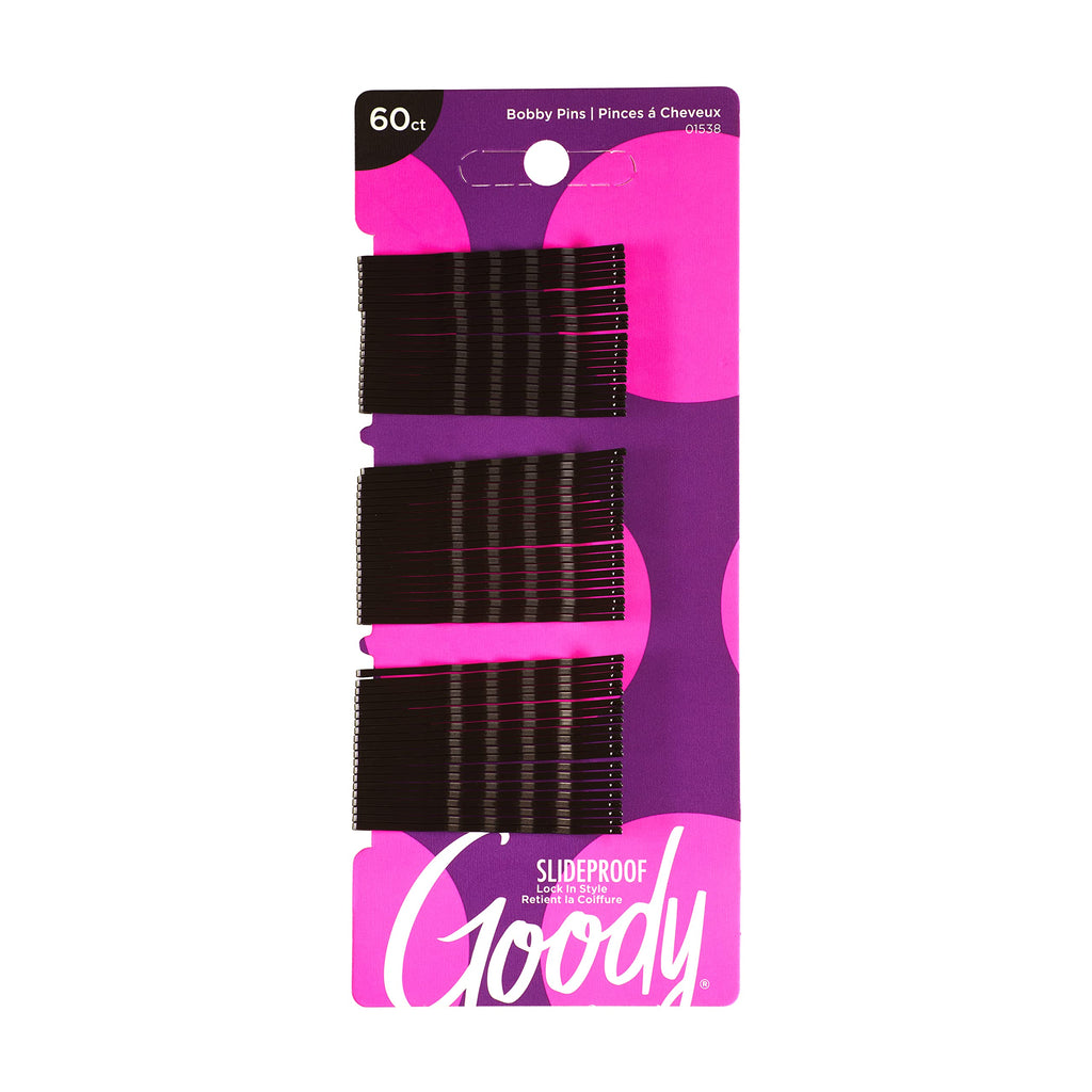 Goody Styling Essentials Bobby Pins, Black, 2 Inches, 60 Count (Pack of 1)
