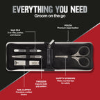 Buy now Revlon Men's Grooming Kit, 5-Piece Travel Essentials Set, Includes Nail Clippers, Scissors, File, Tweezers and Carrying Case, Stainless Steel, 1 count at indiglob india