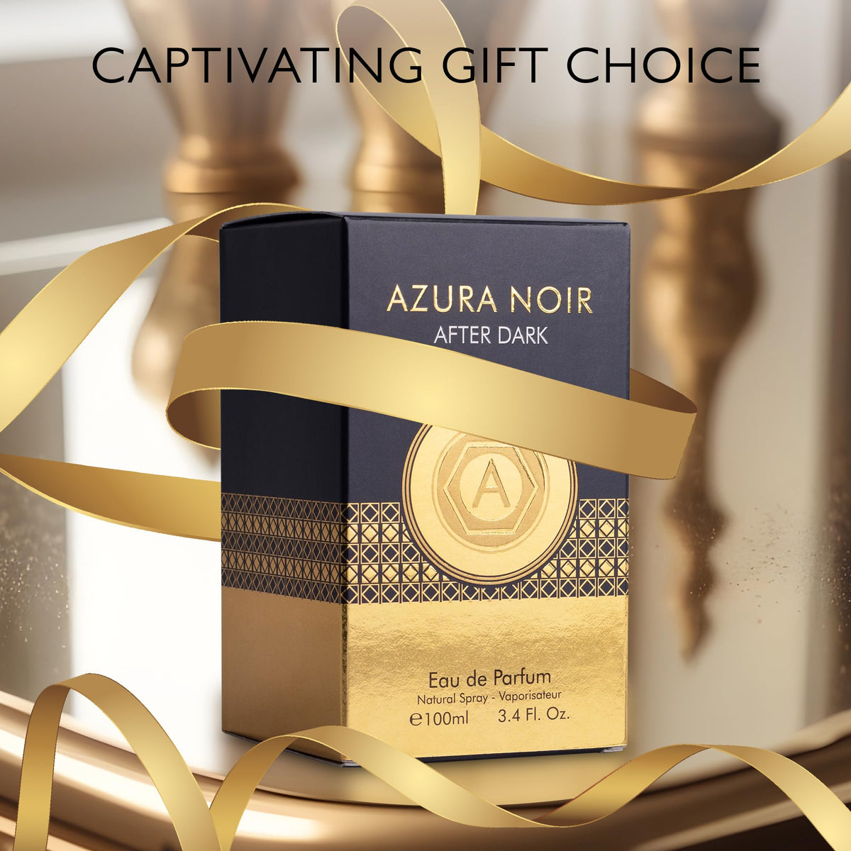 Azura Noir After Dark Eau De Parfum for Men - Woody Spicy Fragrance - Long-Lasting Cologne Choice For Daily Wear - Top Notes of Lemon, Mandarin Orange, Lavender 7 Cinnamon - Elegant 100ml Bottle