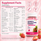 Sugar Free Multivitamin Gummies for Women 14+ with Iron, Inositol, Folate, Vitamins A C D3 E B12 K2, Herbal & Mineral Blend, Daily Vegan Gummy for Hair, Skin, Energy, Immune Support – 60 Count