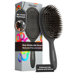 FRAMAR Soft Boar Bristle Hair Brush For Women, Boars Hair Brush For Women | Boar Brush For Fine Hair, Hairbrush For Fine Hair, Soft Bristle Brush For Slick Back, Volume and Shine, Chocolate