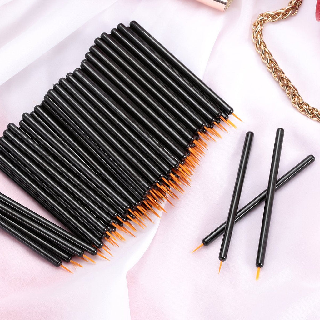 Buy now KINGMAS 100 Pack Eyeliner Brush, Disposable Ultra-fine Point Eyeliner Applicator Cosmetic Eye Wands Eye Liner Makeup Tool at indiglob india