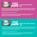 Tiki Cat Baby Pate Wet Kitten Food, Variety Pack, 2.4 oz. Cans (12 Count)