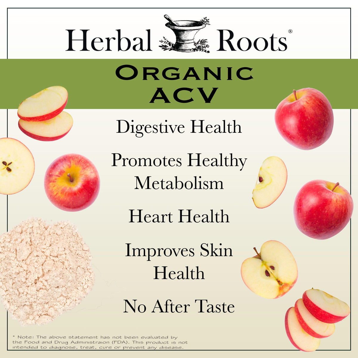 Herbal Roots Organic Apple Cider Vinegar Capsules with Mother - Pure Extra Strength - 60 Vegan Capsules