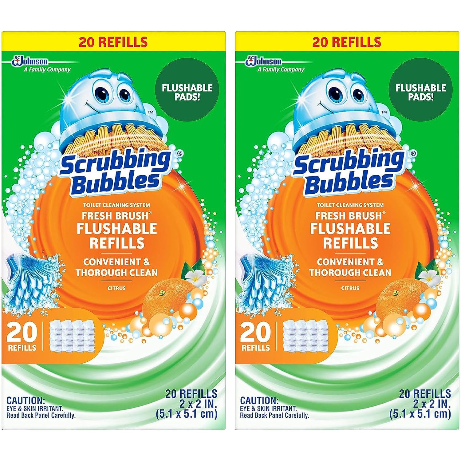 Buy now Scrubbing Bubbles Toilet Bowl Brush and Holder with Cleaner Refill Pads, Fresh Brush Toilet Wand Starter Kit, Cleans Limescale & Fights Odors, Citrus Scent, 1 Wand + 4 Refills + 1 Stand 20 Ounce (Pack of 2) Refill at indiglob india