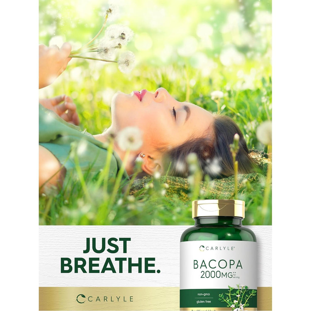 Buy now Carlyle Bacopa Monnieri Capsules | 180 Capsules | Gluten Free Supplement at indiglob india