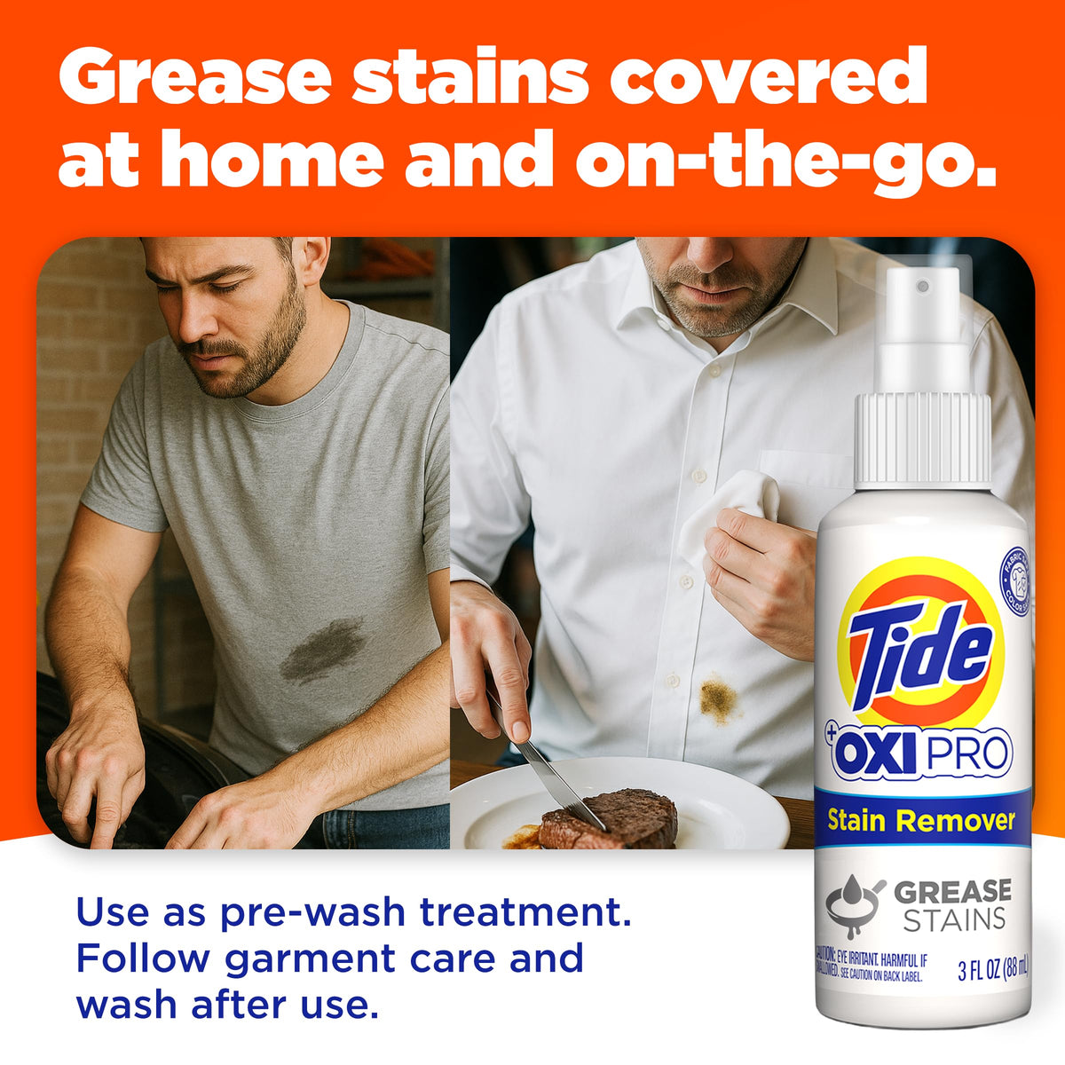 Tide Laundry Stain Remover Ultimate Stain Pack - Grease Stain Remover (3 Pack)