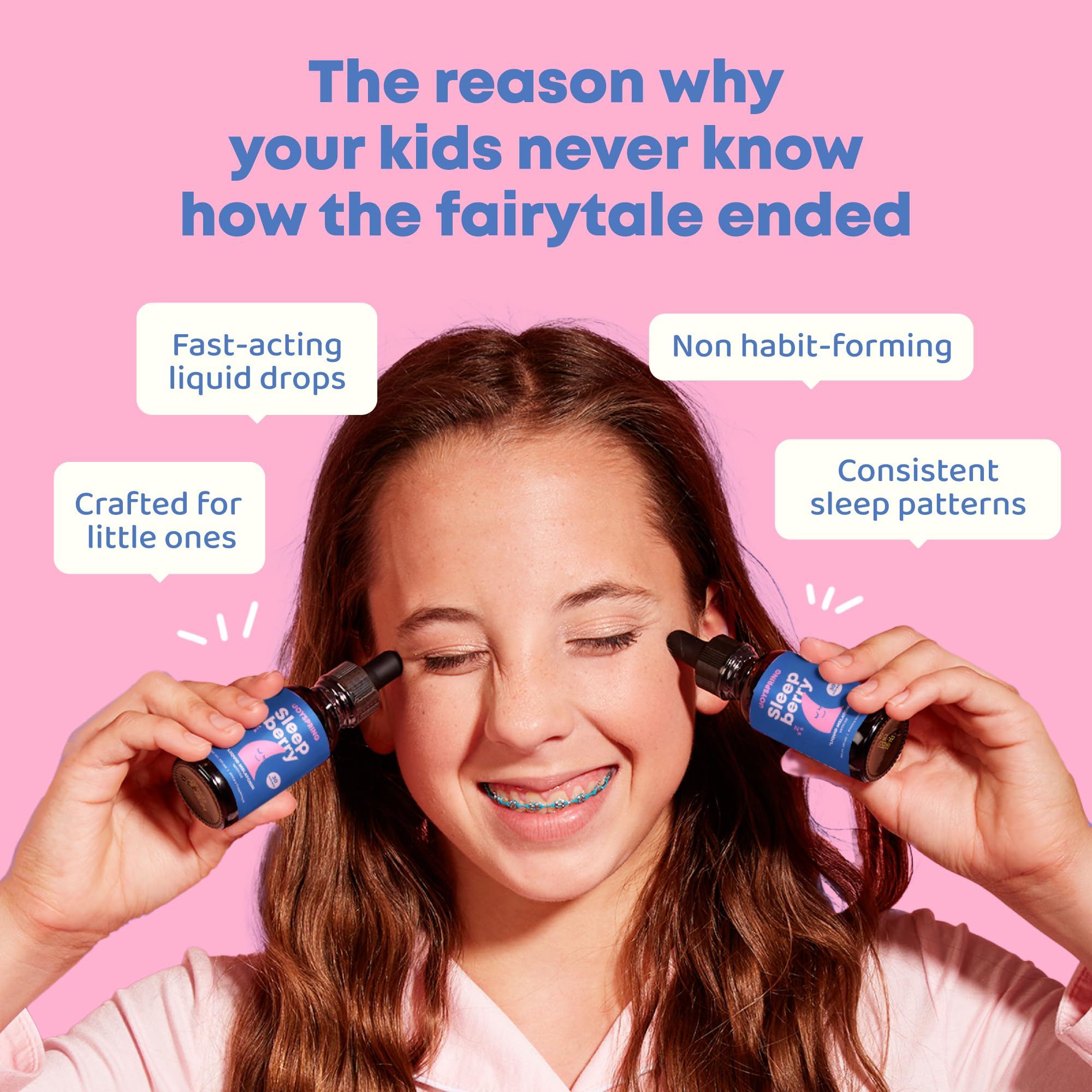 JoySpring SleepBerry Kids Melatonin 3mg Drops, Berry, 1 fl oz, 30 Ct | With L-theanine and Vitamin D plus soothing botanicals, supports calm, restful nights, non-habit forming, sugar-free