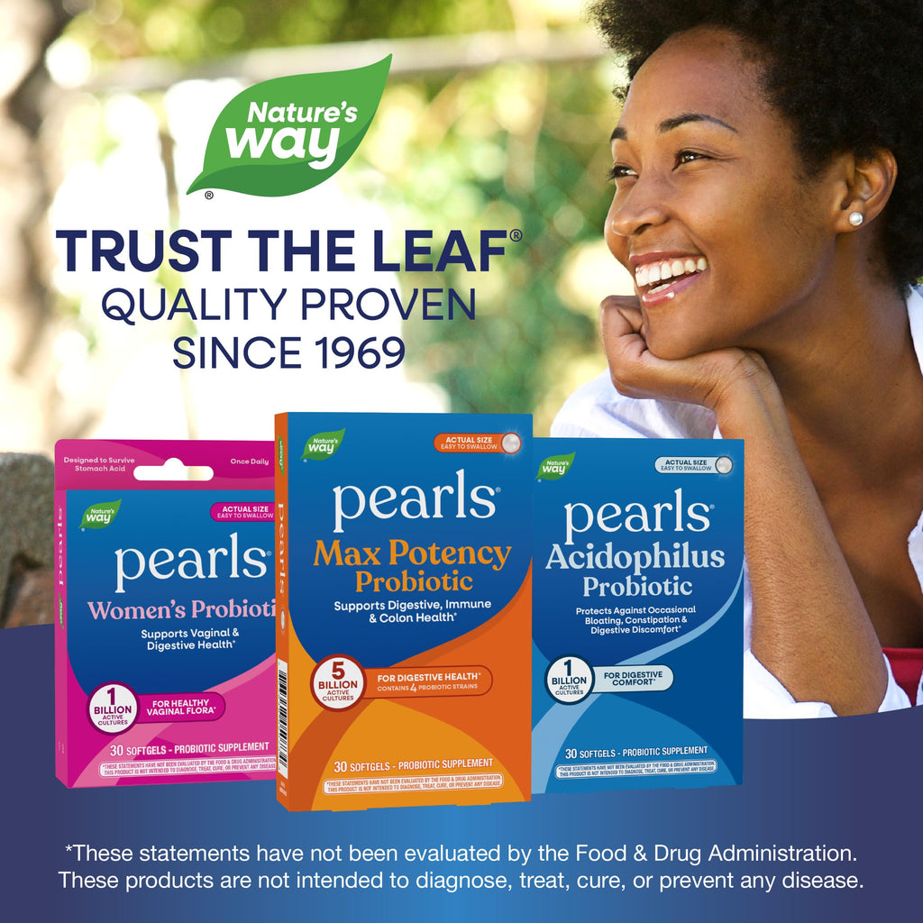 Nature's Way Probiotic Pearls Max Potency Softgels, 5 Billion CFU, 30 ct | Daily Probiotic for Women and Men, Supports Digestive, Immune, Colon Health*, with Lactobacilli and Bifidobacteria strains