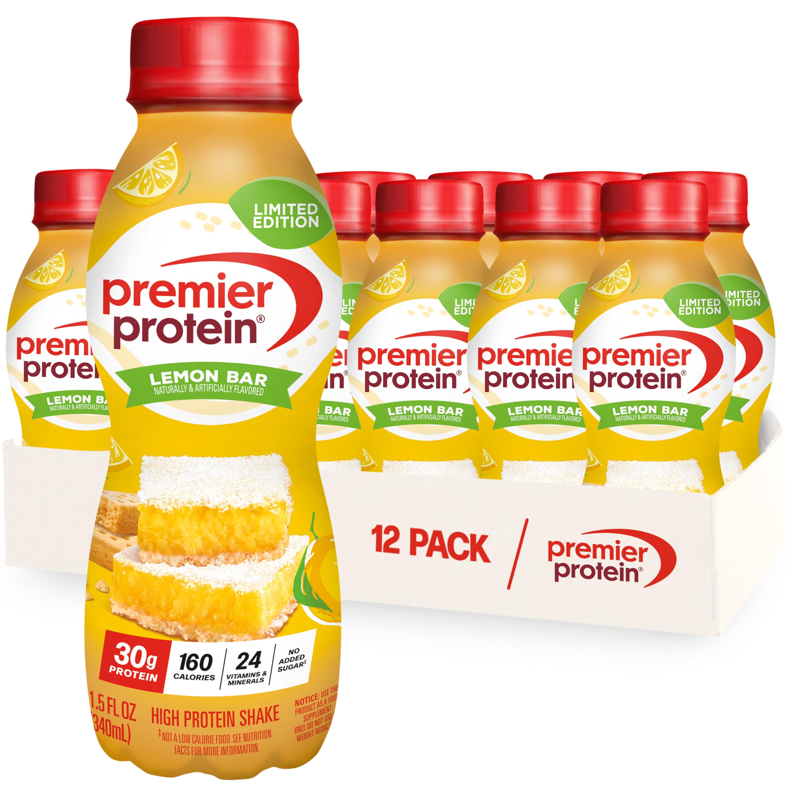 Buy now Premier Protein Shake, Peaches & Cream, 30g Protein, No Added Sugar, 24 Vitamins & Minerals to Support Immune Health, 11.5 fl oz, 12 Pack (Packaging May Vary) Limited Edition: Lemon Bar 11.5 Fl Oz (Pack of 12) at indiglob india