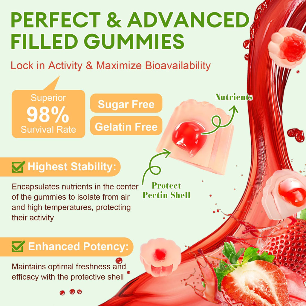 Totaria Sugar Free 5-in-1 Probiotic Prebiotic Postbiotic Gummy, 36 Strains Probiotics for Women Men with Fiber, Digestive Enzymes, Peppermint, Complete Immune, Gut & Digestive Support, Vegan, 60 Ct