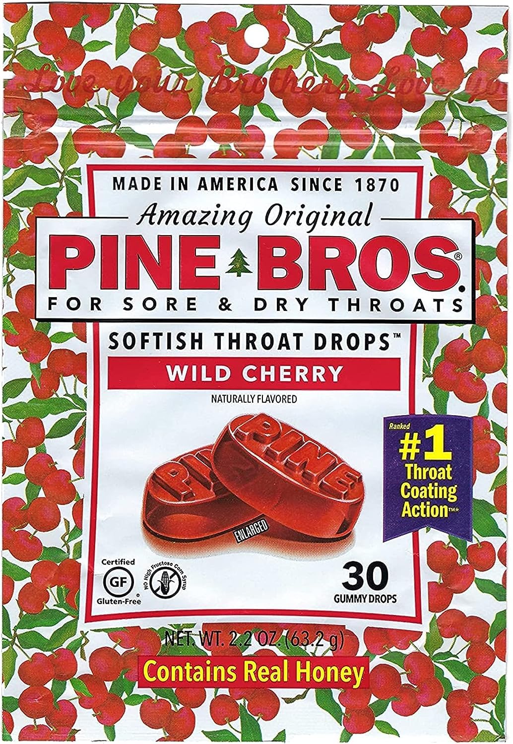 Pine Bros. Softish Throat Drops Value Pack, Wild Cherry 30 ea(pack of 2) by Pine Bros.