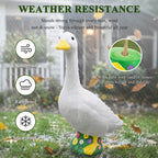 23 Inch Large Porch Goose Statue - PE Plastic Outdoor Goose Decor for Lawn, Yard, & Garden Decoration, Unique Housewarming Birthday Graduation Gifts for Women Mom Grandma