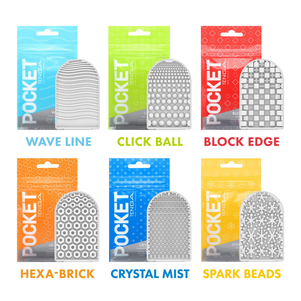 TENGA Pocket 6-Pack Adult Male Masturbator Sex Toys Sleeves Set | Discreet, Portable, Disposable | Variety of Unique Stroker for Men
